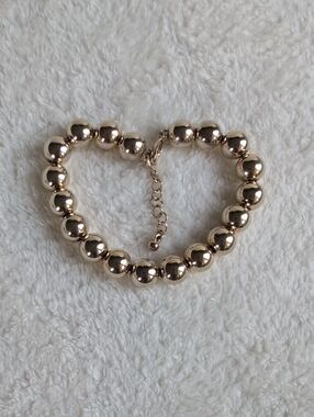 Avon HS Gold Beaded Bracelet with Adjustable Chain